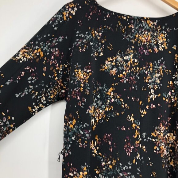 Le Chateau Black floral NWT Boatneck  3/4 sleeve midi dress SP - Picture 9 of 15